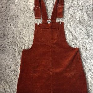 Copper Corduroy Overall Dress